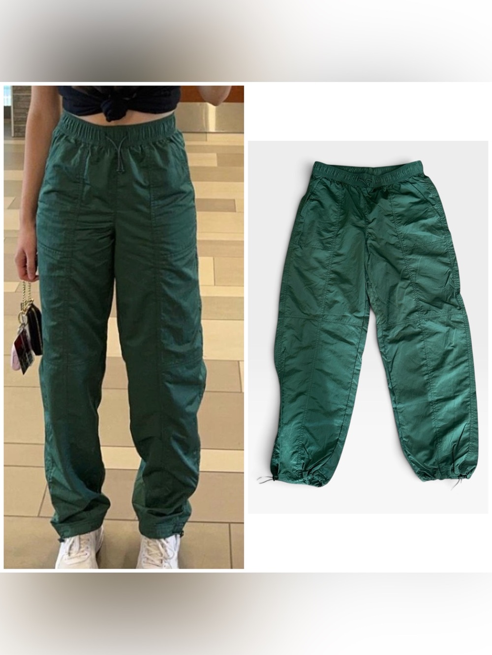 Wild Fable green athleisure shinny look jogger track pants pants, medium